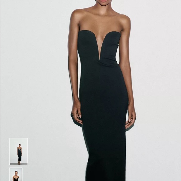 Zara Black Sweetheart Strapless Dress - Picture 2 of 5